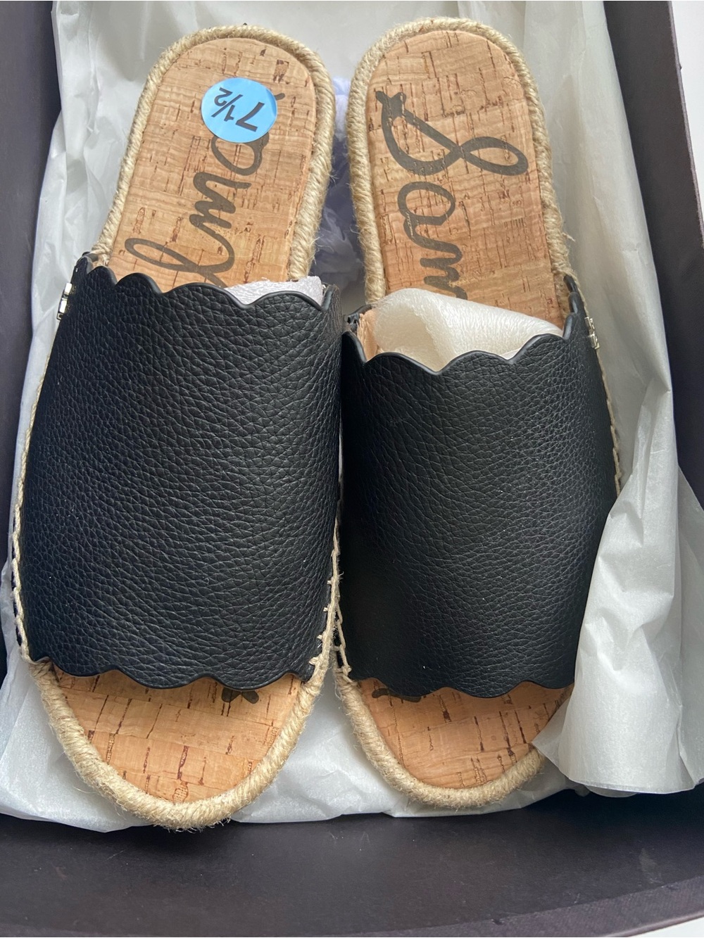 Sam Edelman  - Andy Black Leather Slide  - Blond Genius